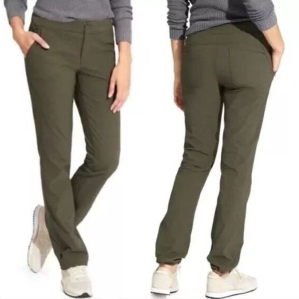 Athleta Wander Trek Tech Pants Women Size 0 Green Outdoor Outwear Hiking‎ Sporty